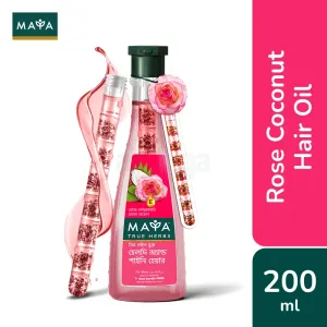 Maya True Herbs Rose Coconut Hair Oil - 200ml (Free Hair Band)